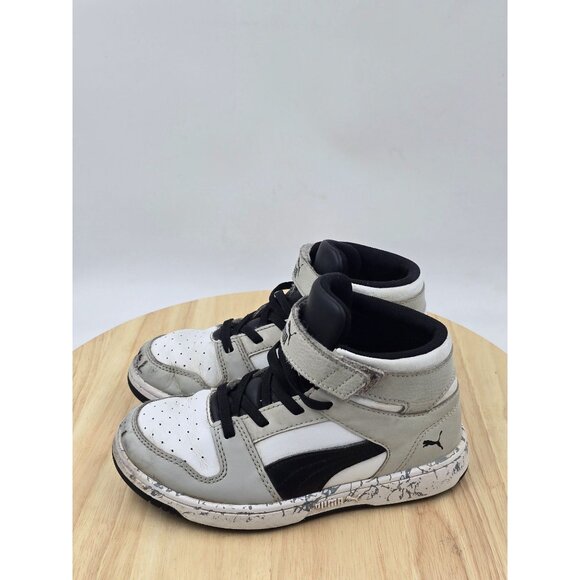 Puma Rebound LayUp Mid Little Kid 'Grey Violet Black' size 1C - Picture 2 of 9